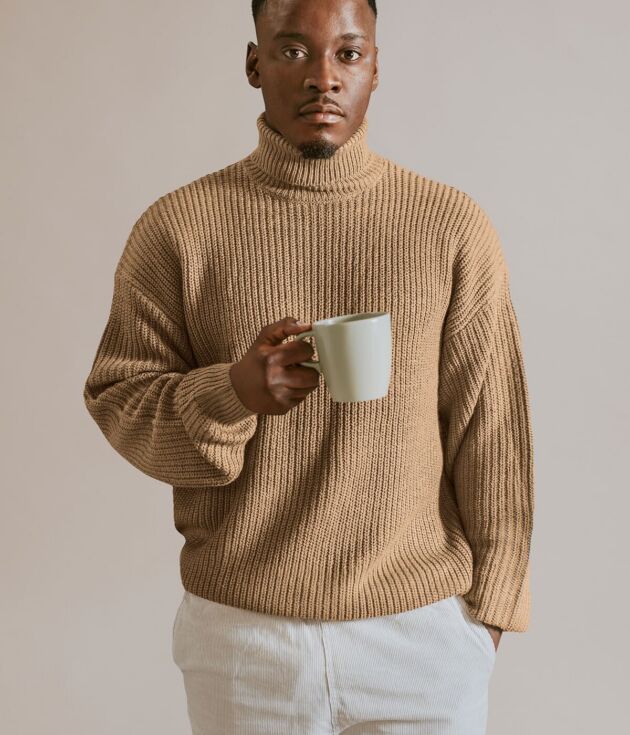 Chunky knit beige sweater